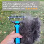 Pet Grooming Brush – Double Sided Shedding And Dematting Undercoat Rake Comb - Image 2